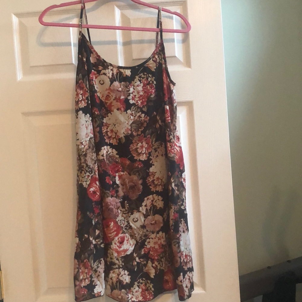 Floral silk mini dress